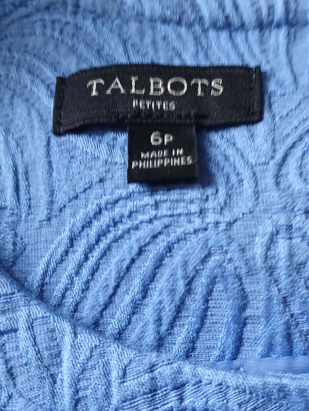 Talbots Women's Size Medium Blue Textured Sheath Dress And Jacket - Picture 2 of 12